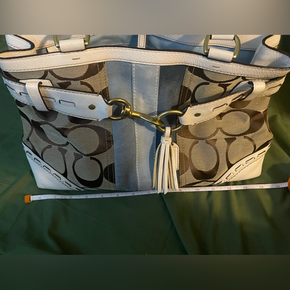 COACH SIGNATURE HAMPTON JACQUARD SUEDE STRIPE - Picture 12 of 13